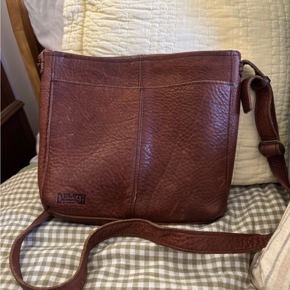 Duluth Trading Co Brown Leather crossbody Bag